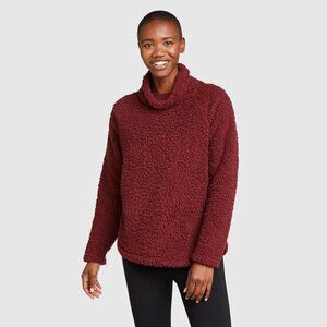 Eddie Bauer Fireside Plush Pullover Cozy Fleece Dusty Red Women's Size Large NWT